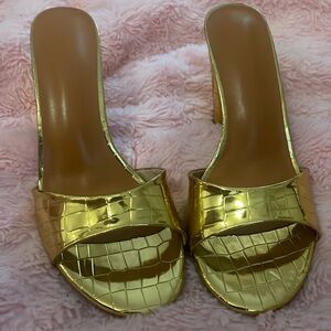 Gold colored heels